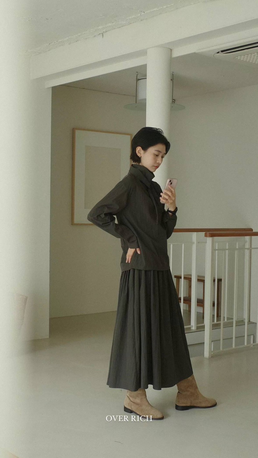 OVER RICH韓國直郵東大門實拍女裝新款真品休閑半身裙中短裙OVER RICH半身裙/中短裙