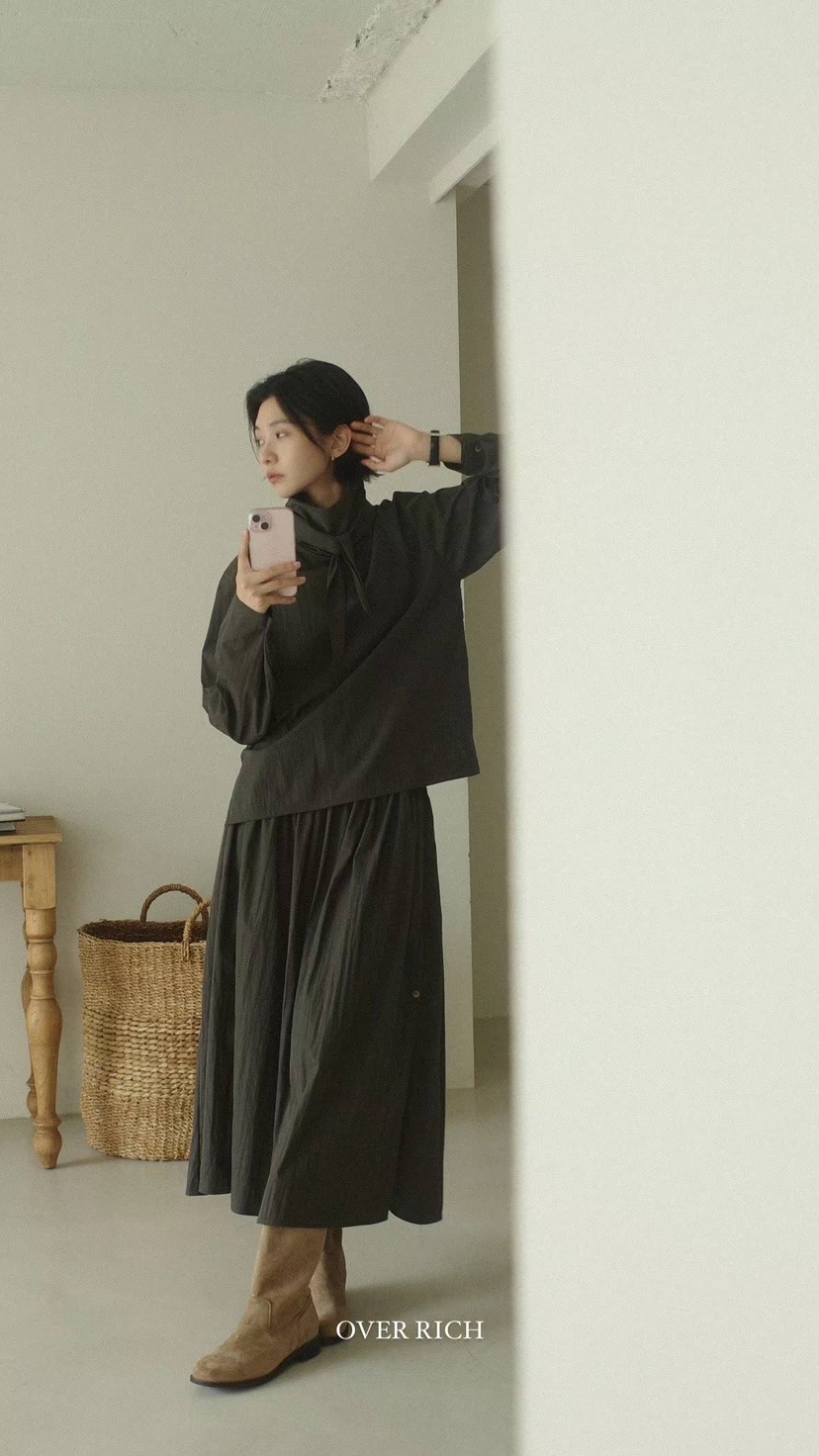 OVER RICH韓國直郵東大門實拍女裝新款真品休閑半身裙中短裙OVER RICH半身裙/中短裙