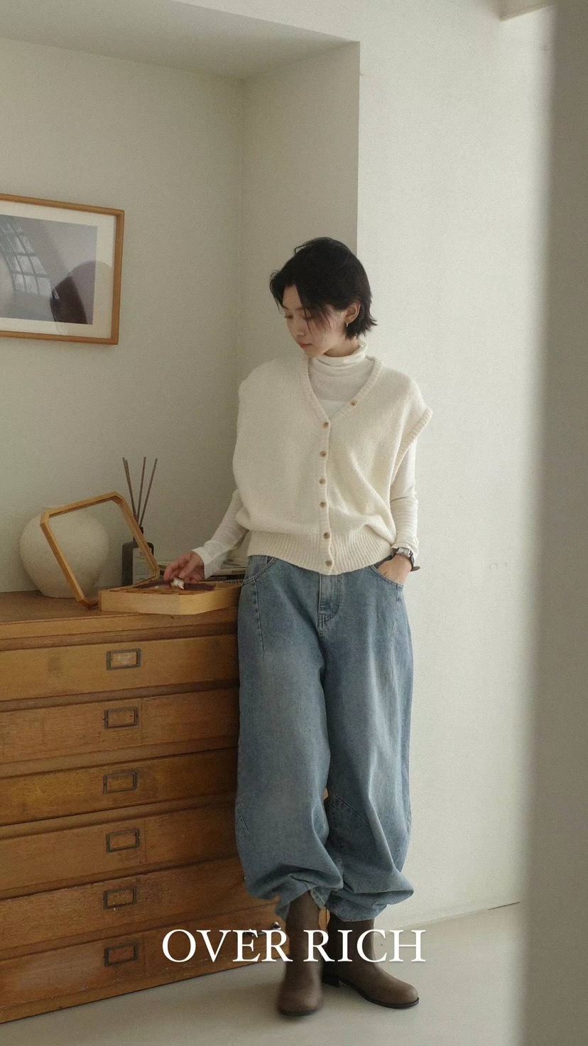 OVER RICH韓國直郵東大門代購女裝新品真品24春夏時尚馬甲OVER RICH馬甲