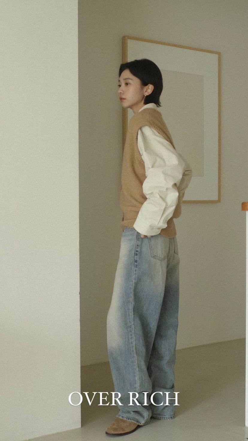 OVER RICH韓國直郵東大門代購女裝新品真品24春夏時尚馬甲OVER RICH馬甲