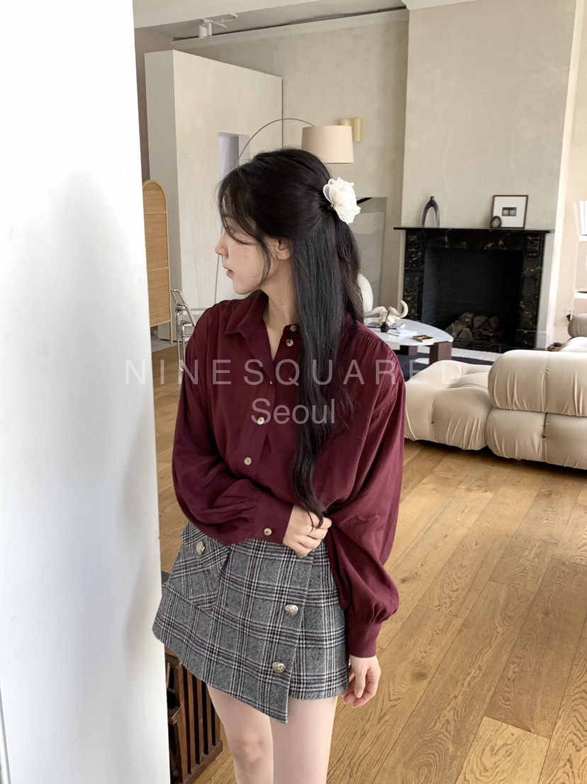 NINESQUARED韓國直郵東大門實拍女士新款職業時尚襯衫蕾絲衫NINESQUARED襯衫/蕾絲衫