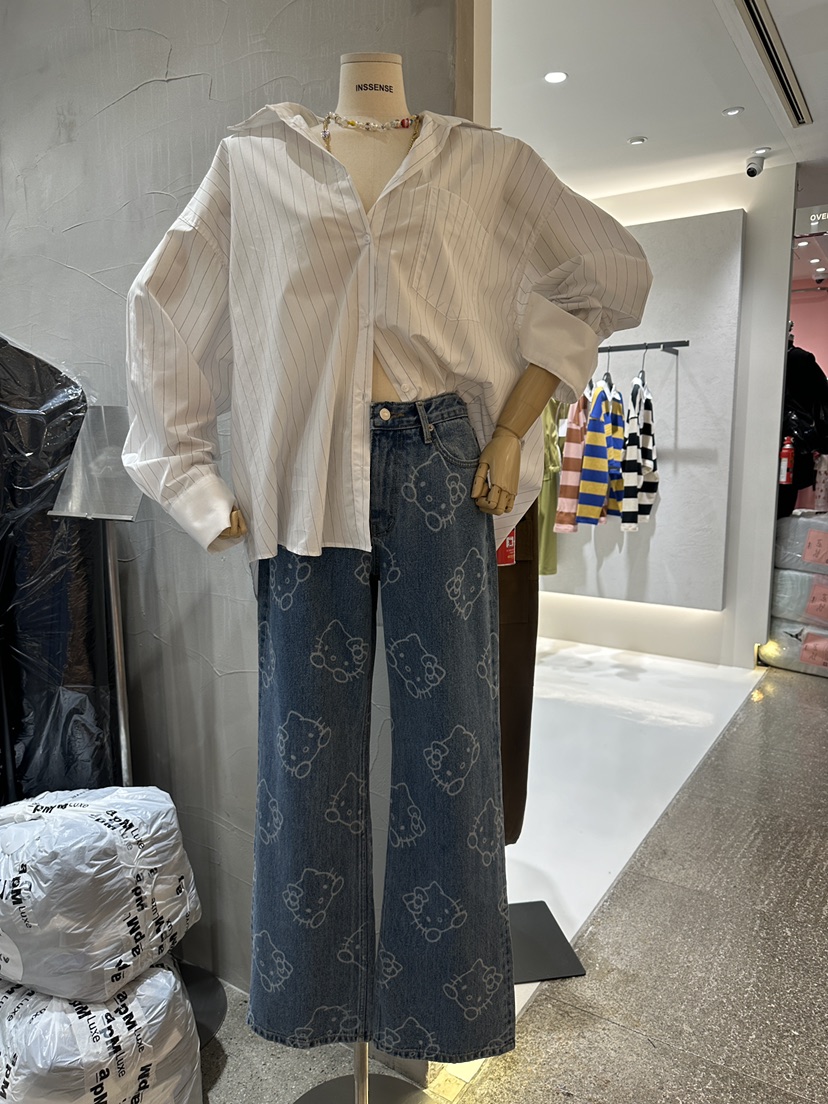 INSSENSE-A韓國直郵東大門實拍女裝新款推薦職業熱賣牛仔褲INSSENSE-A牛仔褲