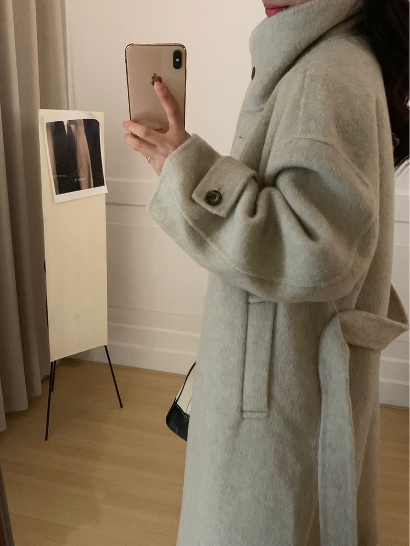 BONHEUR韓國直郵東大門實拍女裝新款24春夏中長款大衣含腰帶BONHEUR-2件起中長款大衣
