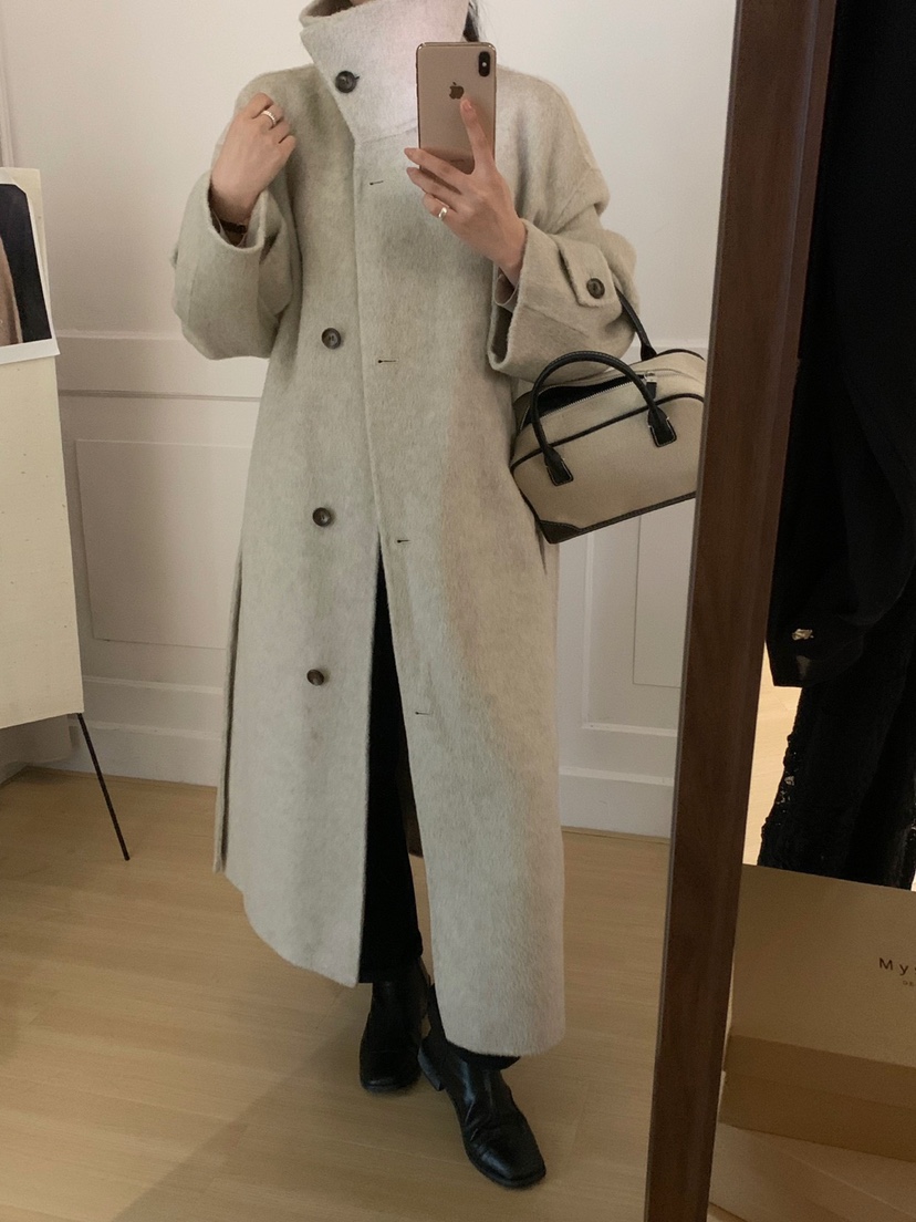 BONHEUR韓國直郵東大門實拍女裝新款24春夏中長款大衣含腰帶BONHEUR-2件起中長款大衣