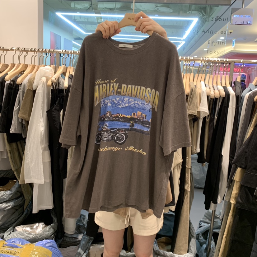 HONG.U韓國直郵東大門代購女裝新品職業真品24春夏時尚T恤HONG.UT恤圖色2