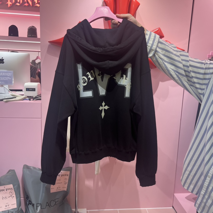 MAISON DE PINK直郵韓國代購女裝新品人氣熱賣推薦衛衣拉鏈LOVE PINK衛衣