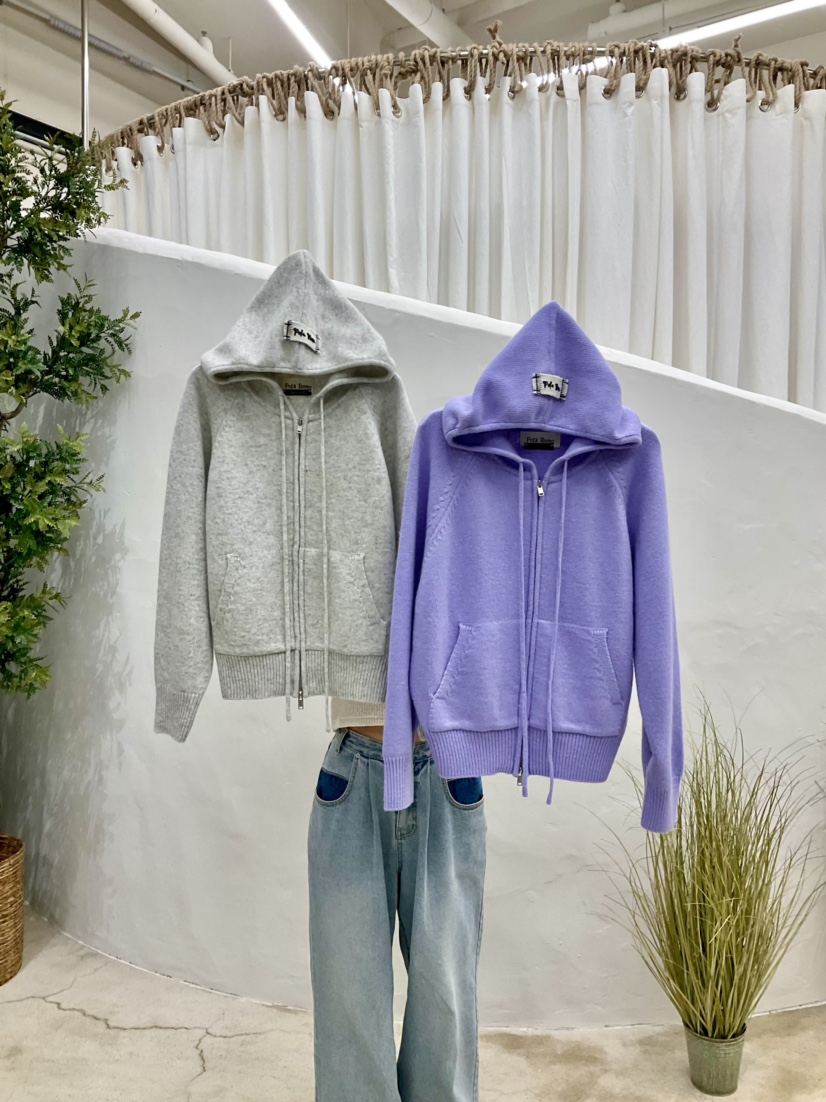 POLAROMO韓國直郵東大門實拍女裝新品推薦24秋冬夾克兜帽POLAROMO夾克