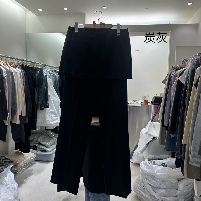 ZERO ZERO韓國直郵東大門實拍女裝新款推薦休閑24秋冬裙褲ASHTOE裙褲圖色2