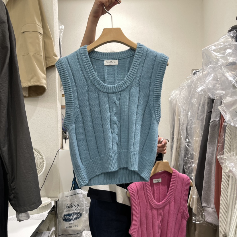 VILLABUTTON韓國直郵女裝新品真品24秋冬熱賣人氣馬甲羊毛VILLABUTTON馬甲圖色3