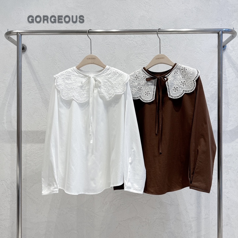 GORGEOUS韓國直郵東大門實拍女裝新品休閑推薦真品襯衫蕾絲衫GORGEOUS襯衫/蕾絲衫
