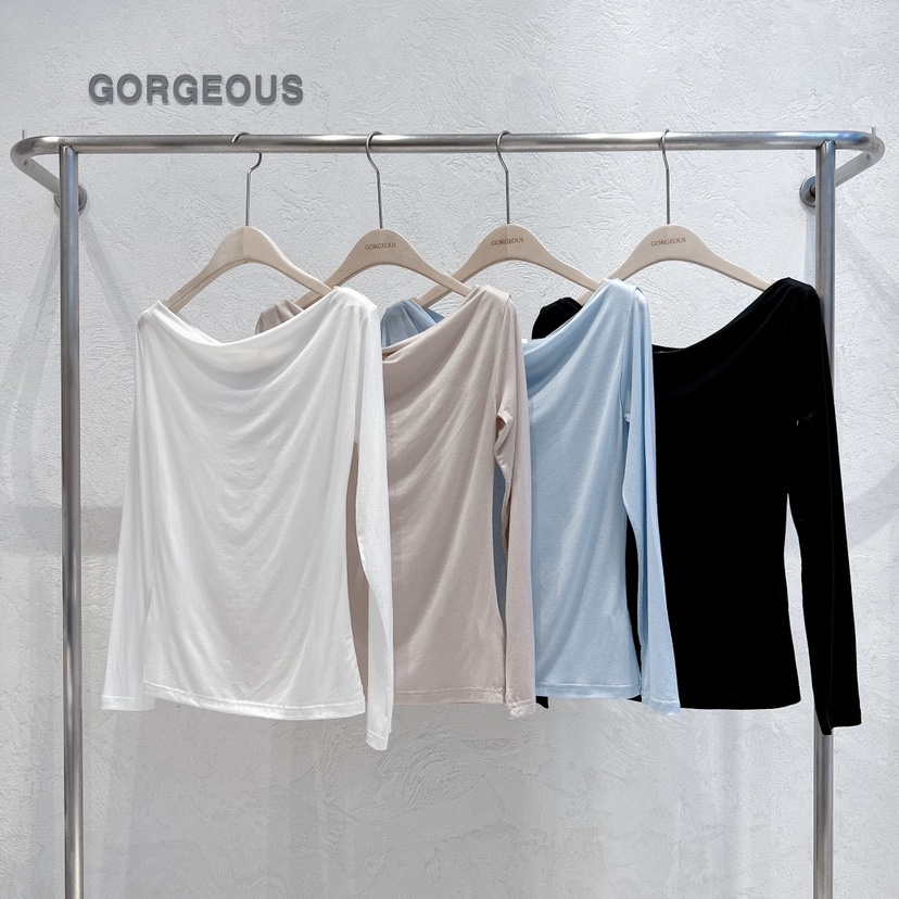 GORGEOUS直郵韓國代購女裝新款休閑熱賣人氣職業24秋冬長袖T恤GORGEOUS長袖T恤