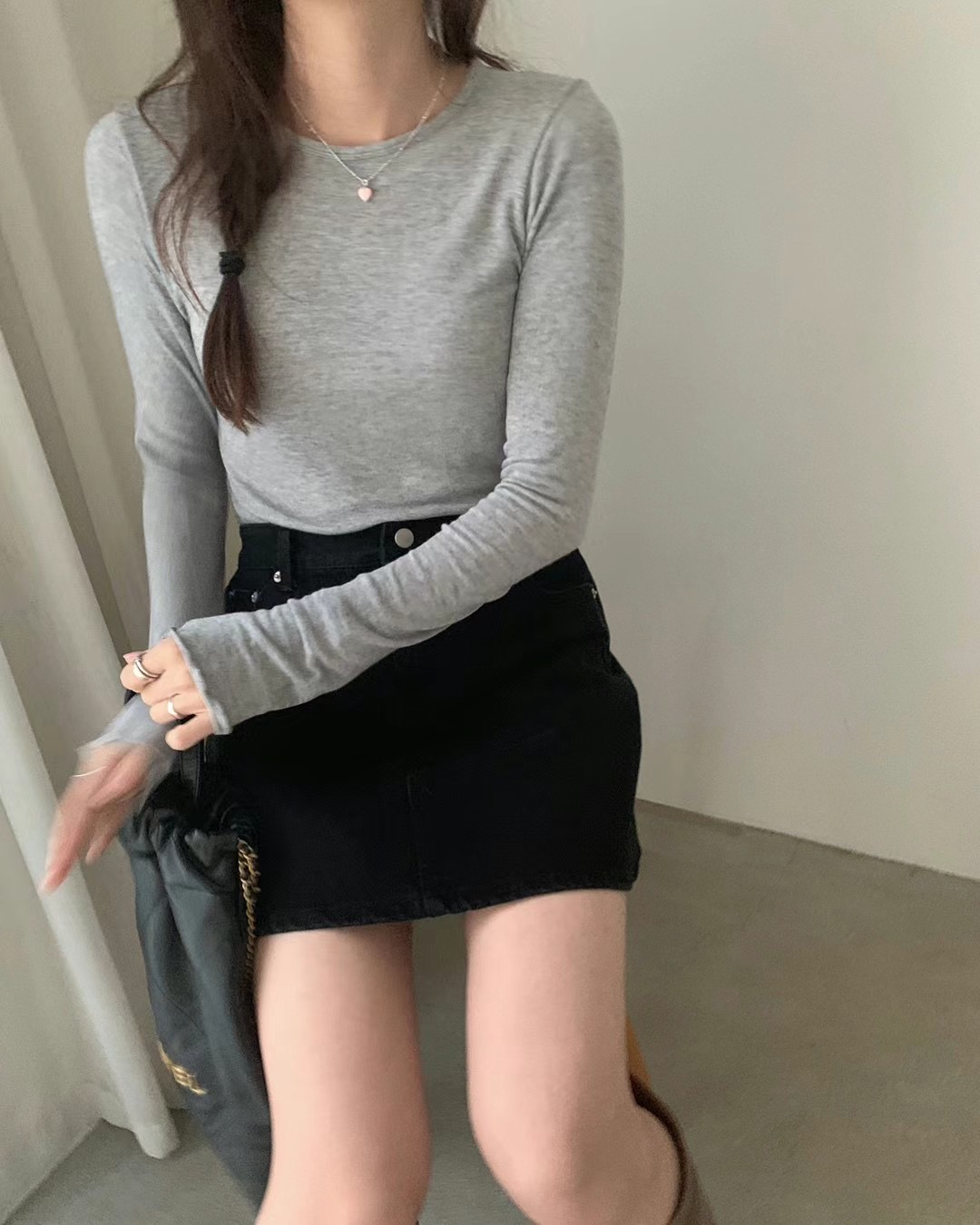 PYT-ot韓國直郵東大門代購女裝新品時尚24秋冬長袖T恤羊毛pretty young thing長袖T恤圖色3