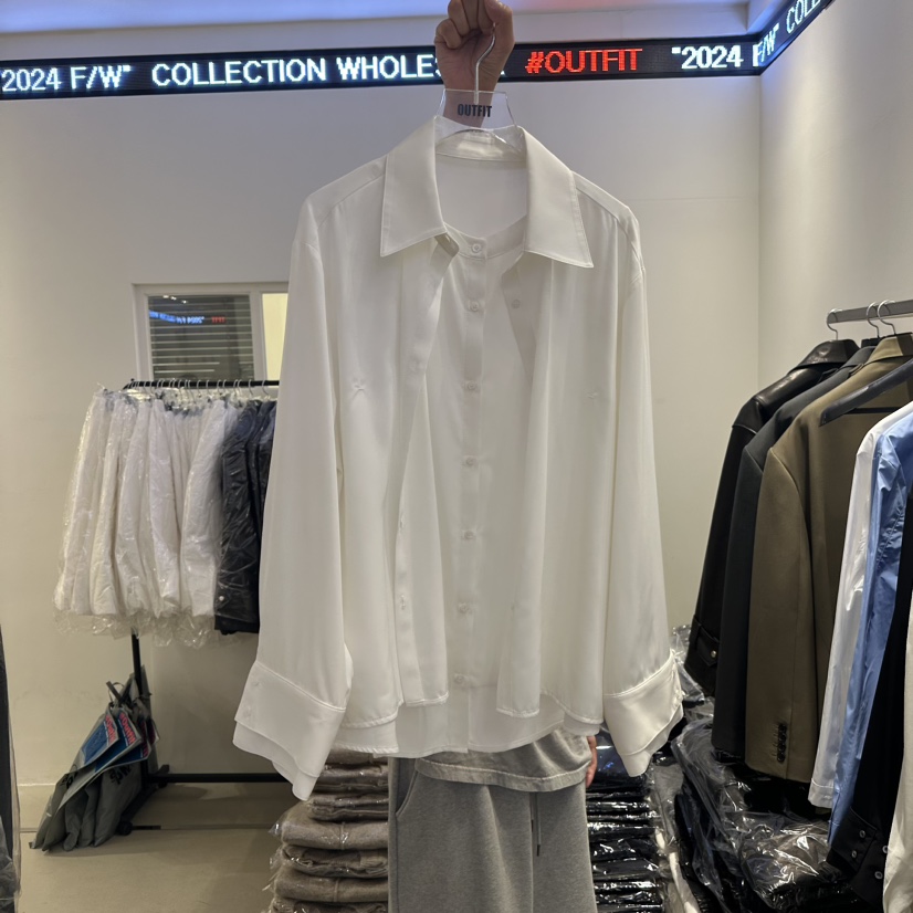 OUTFIT韓國直郵女裝新款真品24秋冬時尚推薦熱賣襯衫蕾絲衫OUTFIT襯衫/蕾絲衫圖色1