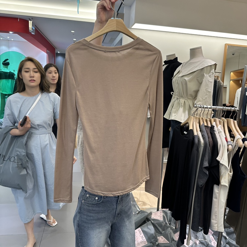 VAN NUVO韓國直郵女裝新款推薦真品熱賣休閑長袖T恤羊毛透視VAN NUVO長袖T恤