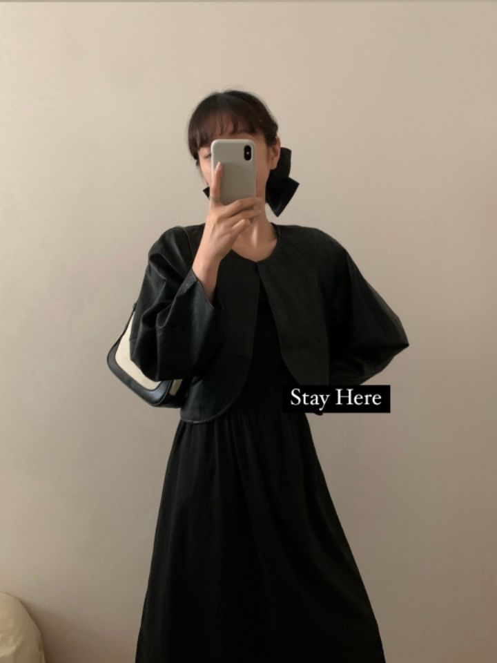 STAY HERE 韓國直郵東大門實拍女裝新品時尚熱賣推薦皮衣STAY HERE皮衣