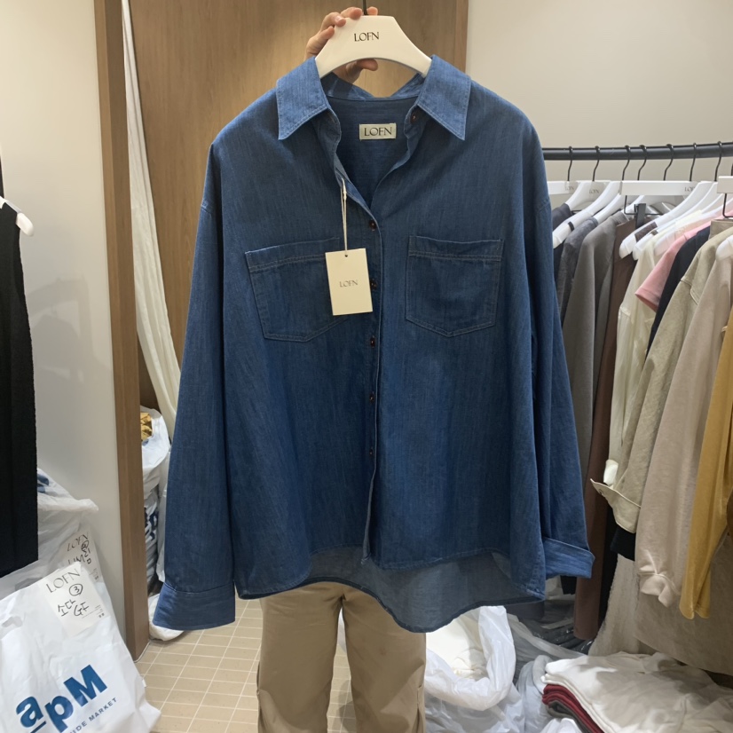 LOFN韓國直郵東大門代購女裝新品熱賣人氣職業時尚襯衫蕾絲衫LOFN襯衫/蕾絲衫圖色1