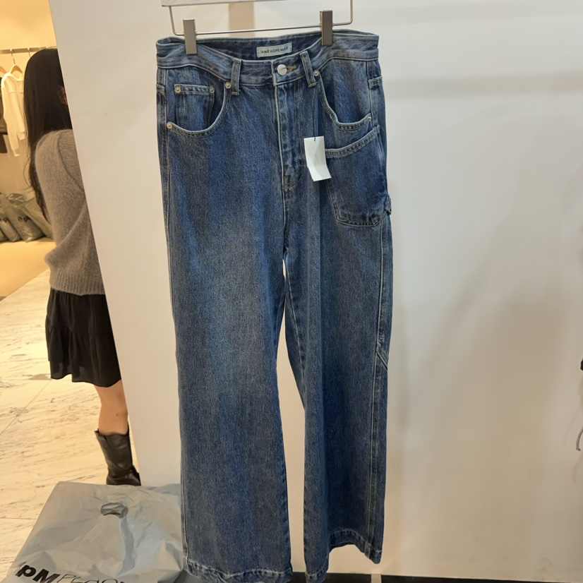 AIME HOPE MAKE韓國直郵東大門實拍女裝新品時尚24秋冬牛仔褲AIME HOPE MAKE牛仔褲