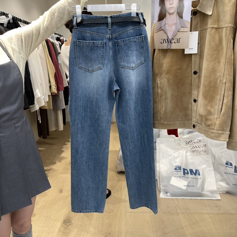 awear韓國直郵東大門代購女裝新品推薦職業真品休閑熱賣牛仔褲awear/RUMIRU牛仔褲