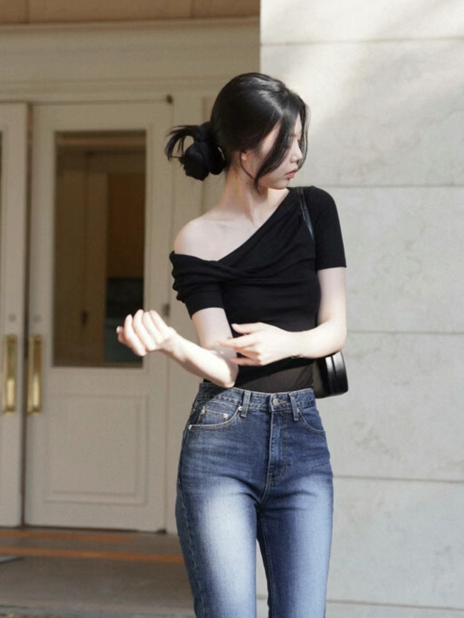 BOUND直郵韓國代購女裝新品真品時尚熱賣推薦休閑職業牛仔褲BOUND牛仔褲