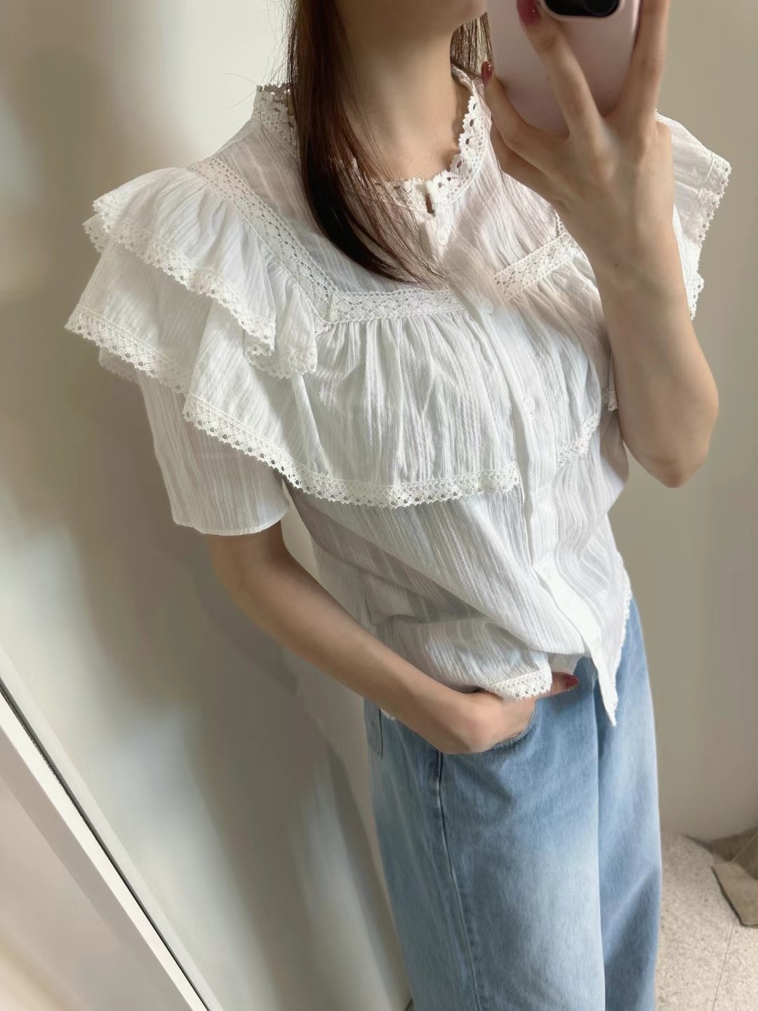 BOUND韓國直郵女裝新品職業24秋冬人氣休閑熱賣襯衫蕾絲衫BOUND襯衫/蕾絲衫