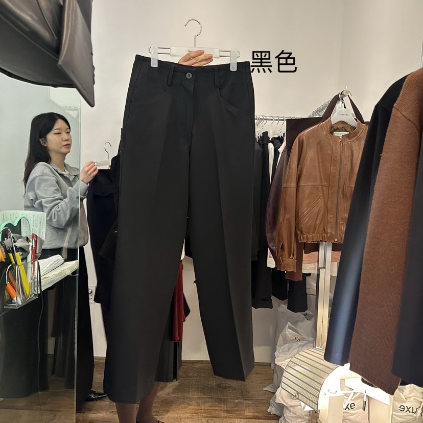 CREAMVILLA韓國直郵東大門實拍女裝新品24秋冬人氣休閑褲CREAMVILLA休閑褲圖色1