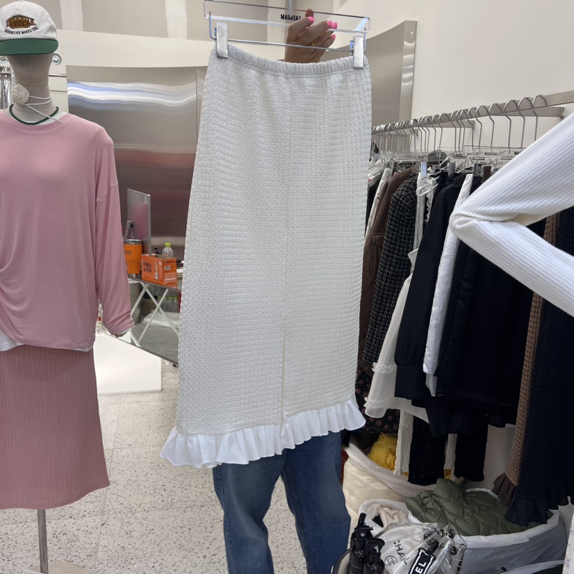 SAEGGAM韓國直郵東大門代購女裝新品24秋冬真品半身裙中短裙SAEGGAM半身裙/中短裙