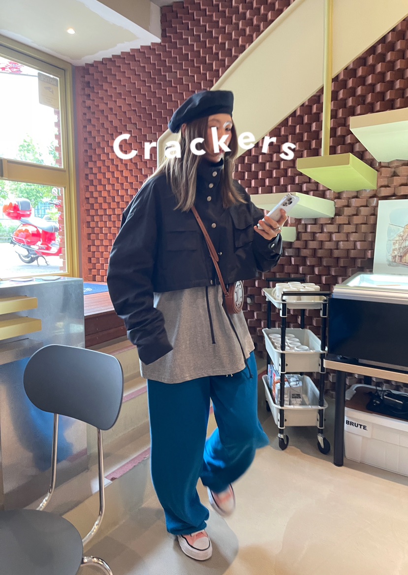 CRACKERS韓國直郵東大門實拍女裝新品推薦休閑熱賣職業夾克CRACKERS夾克