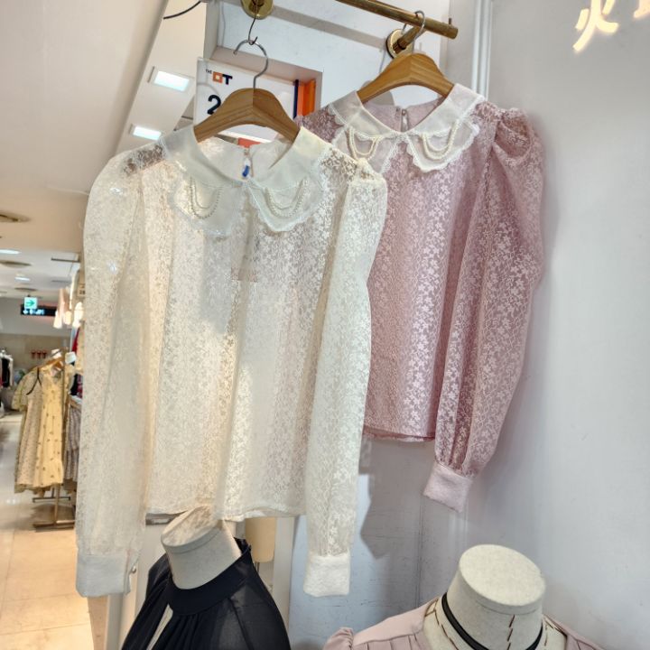 火Ⅱ-화투-T直郵韓國代購女裝新品推薦休閑人氣襯衫蕾絲衫火Ⅱ襯衫/蕾絲衫