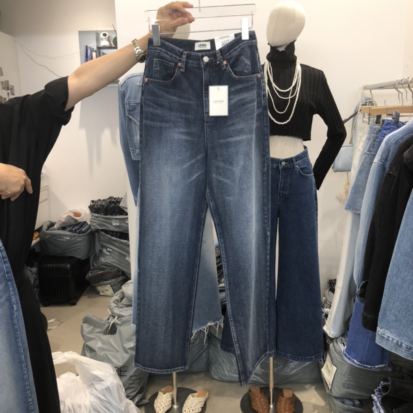 LEHNA韓國直郵女裝新品推薦時尚人氣24秋冬真品職業牛仔褲LEHNA牛仔褲圖色1