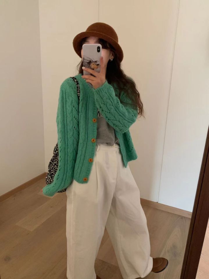 CRONG韓國直郵女裝新品24秋冬人氣職業真品時尚休閑針織衫CRONG針織衫