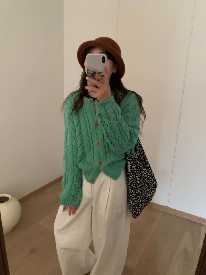CRONG韓國直郵女裝新品24秋冬人氣職業真品時尚休閑針織衫CRONG針織衫圖色2