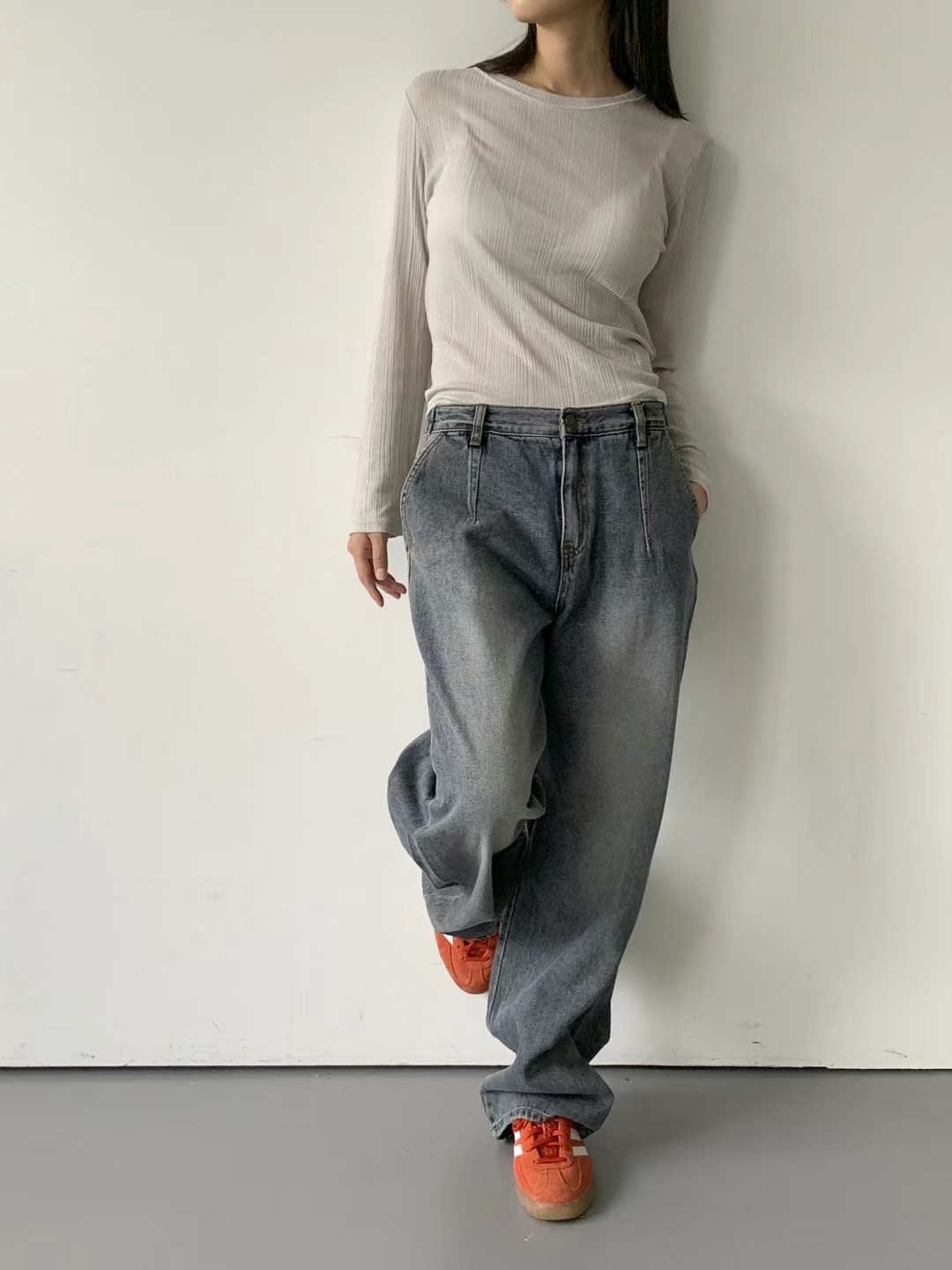 BLUE GIRL韓國直郵東大門實拍女裝新款推薦24秋冬牛仔褲BLUE GIRL牛仔褲