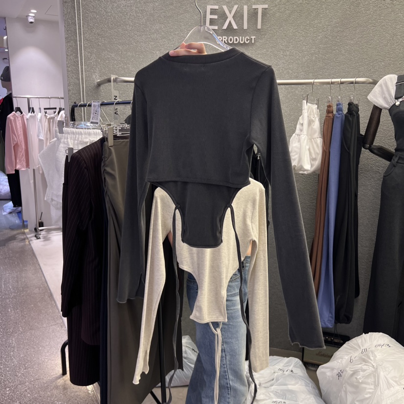 EXIT韓國直郵女裝新品人氣真品時尚推薦熱賣職業休閑長袖T恤EXIT長袖T恤
