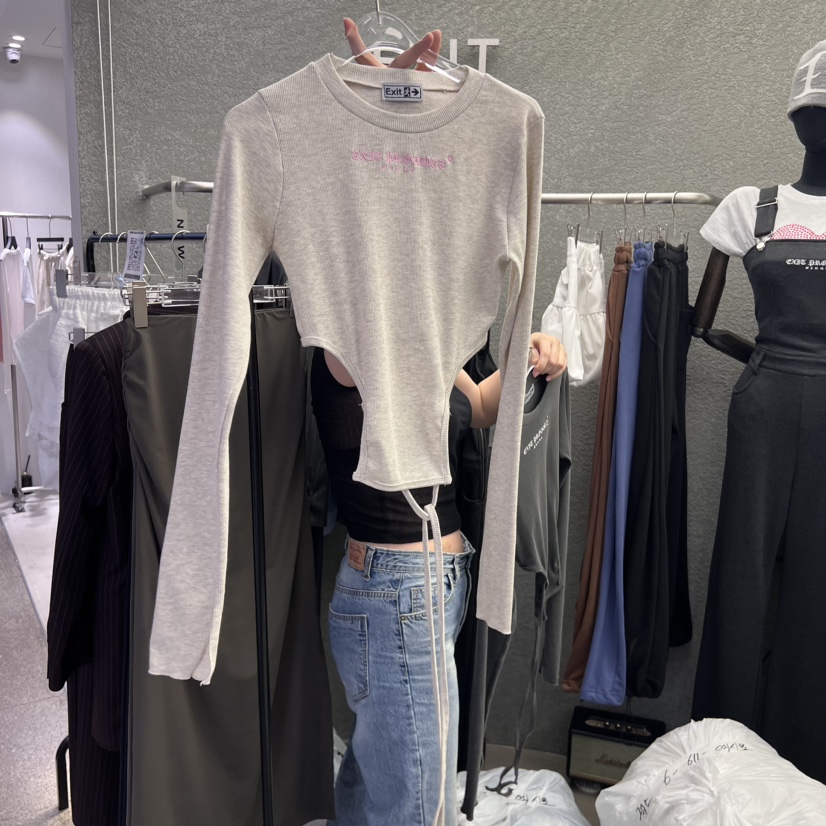EXIT韓國直郵女裝新品人氣真品時尚推薦熱賣職業休閑長袖T恤EXIT長袖T恤