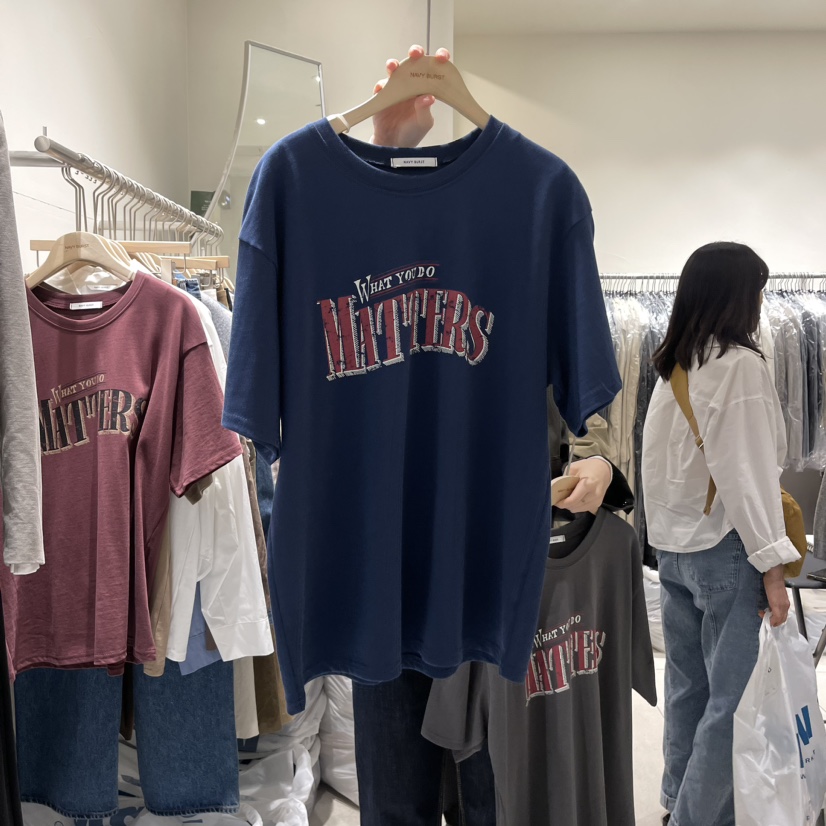 NAVY BURST直郵韓國代購女裝新品24秋冬熱賣職業推薦T恤NAVY BURSTT恤圖色5