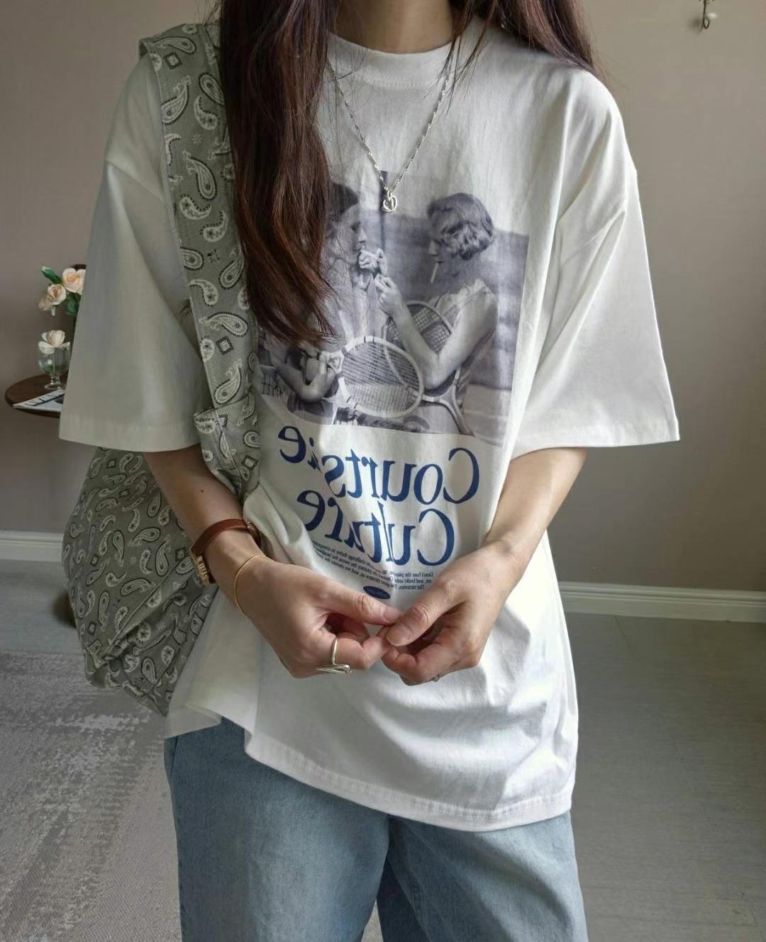 BOUNDARY韓國直郵東大門實拍女裝新品熱賣時尚24秋冬休閑T恤BOUNDARYT恤圖色1