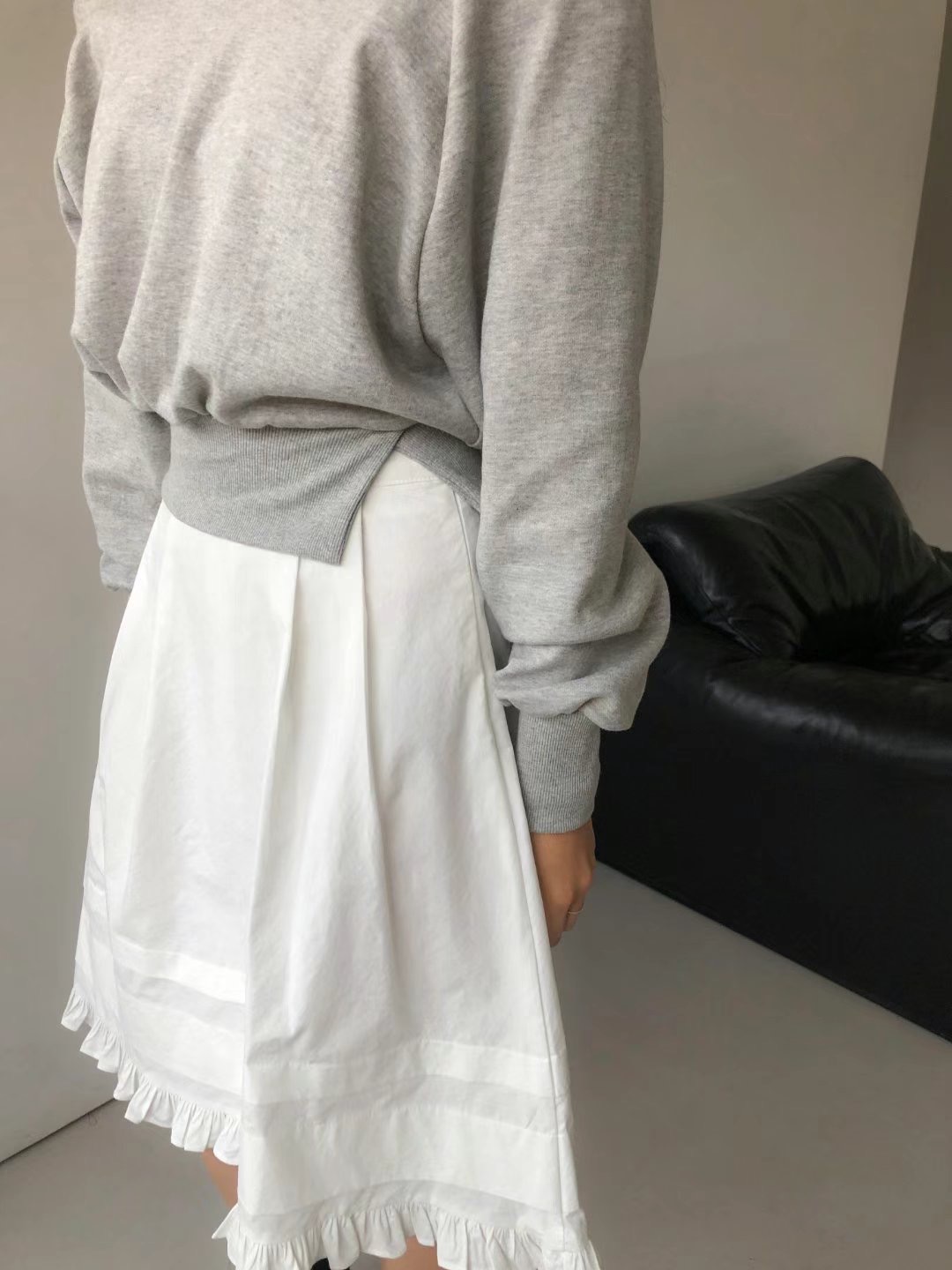 BASIC FEMME-베이직팜므-OT韓國直郵東大門代購女裝新品24秋冬半身裙中短裙BASIC FEMME半身裙/中短裙