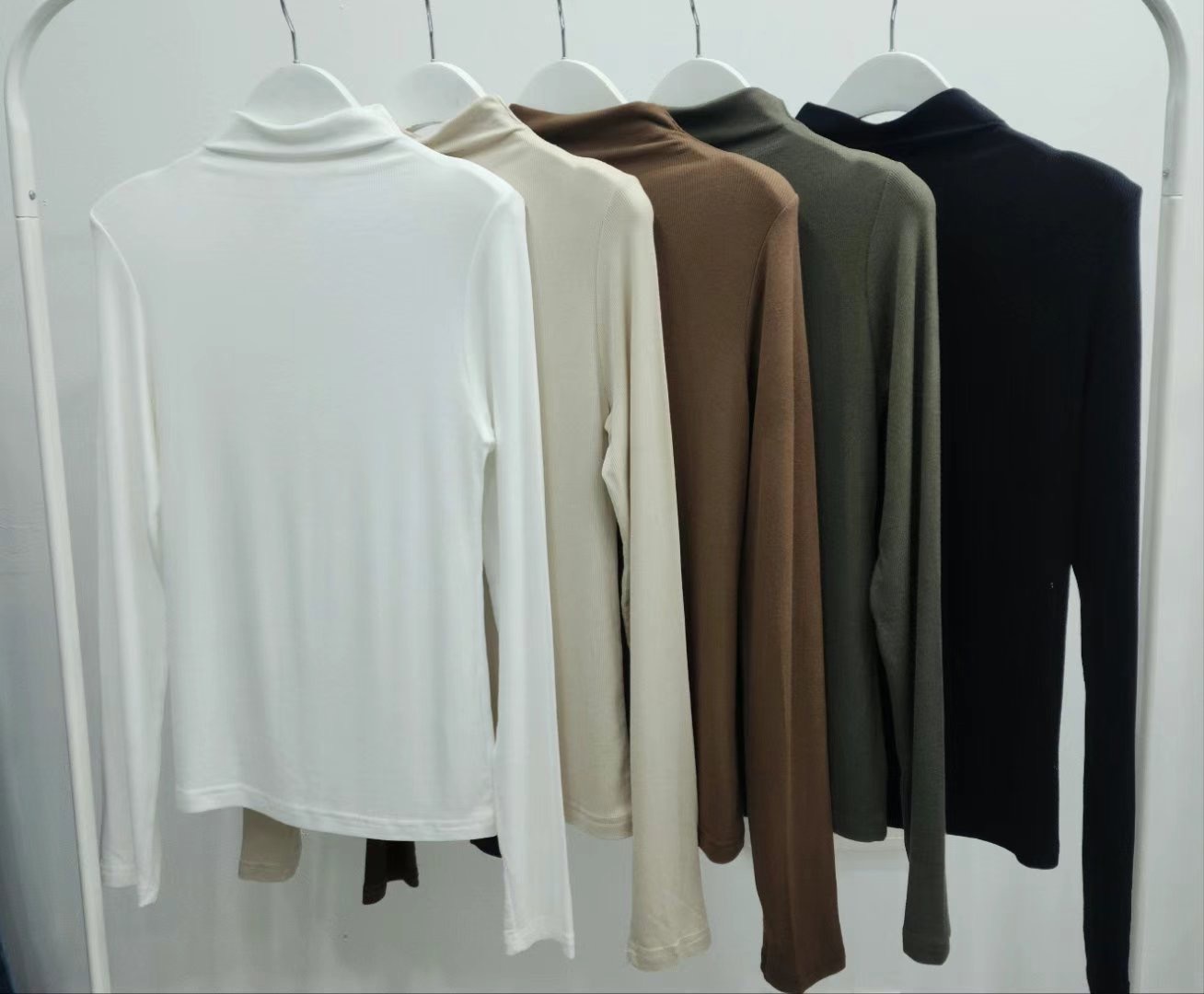 DOT BASIC韓國直郵東大門實拍女裝新品時尚24秋冬長袖T恤羅紋DOT BASIC長袖T恤圖色2左二色