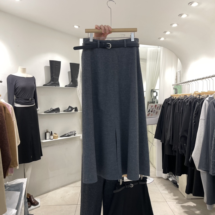 cornerbloom/3rooms直郵韓國代購女裝新品職業長裙含腰帶THE SUIT BAR長裙