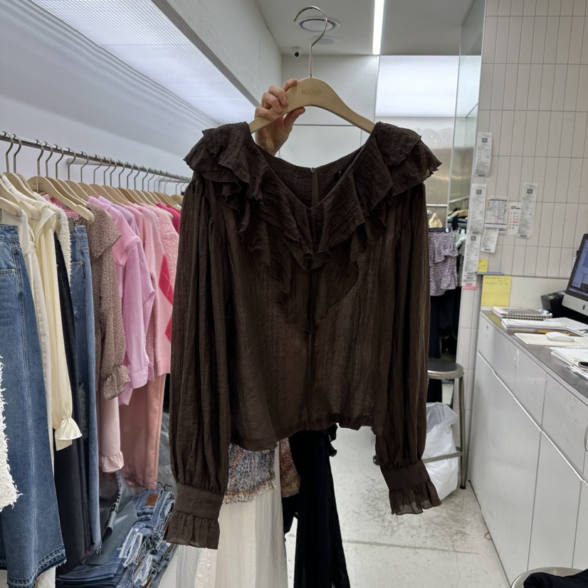 MIXXIN直郵韓國代購女裝新品人氣熱賣職業休閑真品襯衫蕾絲衫MIXXIN襯衫/蕾絲衫圖色2