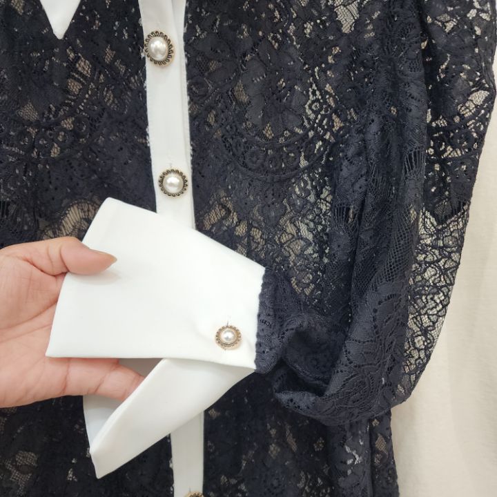 火Ⅱ-화투-T直郵韓國代購女裝新品職業真品休閑襯衫蕾絲衫火Ⅱ襯衫/蕾絲衫