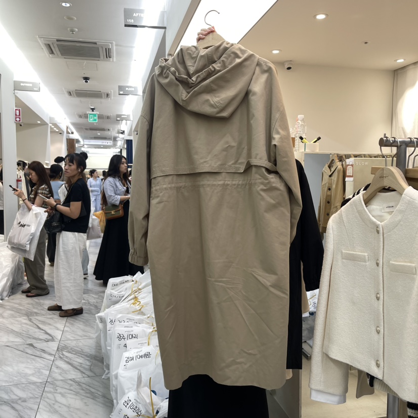 AFTERGLOW韓國直郵東大門代購女裝新款休閑職業人氣長款風衣AFTERGLOW長款風衣