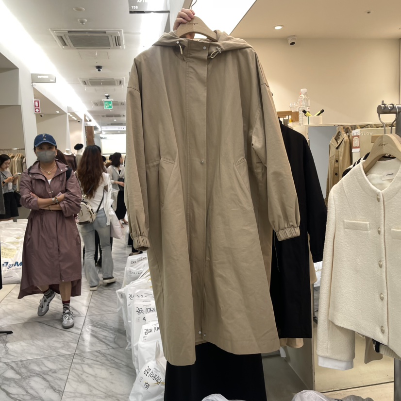 AFTERGLOW韓國直郵東大門代購女裝新款休閑職業人氣長款風衣AFTERGLOW長款風衣