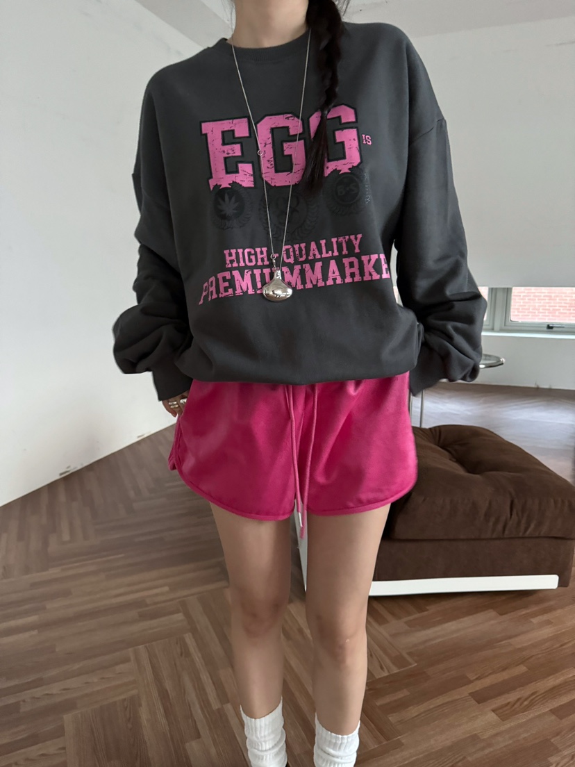 EGG IS韓國直郵女裝新品熱賣時尚推薦休閑人氣真品短褲絨面革EGG IS短褲