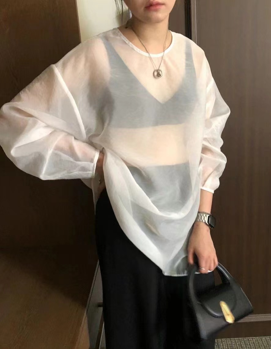 VIVID韓國直郵東大門實拍女裝新款休閑人氣職業24秋冬襯衫蕾絲衫VIVID襯衫/蕾絲衫圖色2