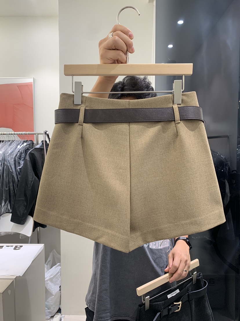 MEMO CLASSIC韓國直郵東大門代購女裝新品休閑24春夏裙褲含腰帶MEMO CLASSIC裙褲
