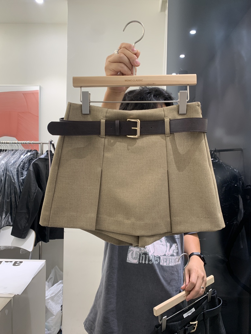 MEMO CLASSIC韓國直郵東大門代購女裝新品休閑24春夏裙褲含腰帶MEMO CLASSIC裙褲