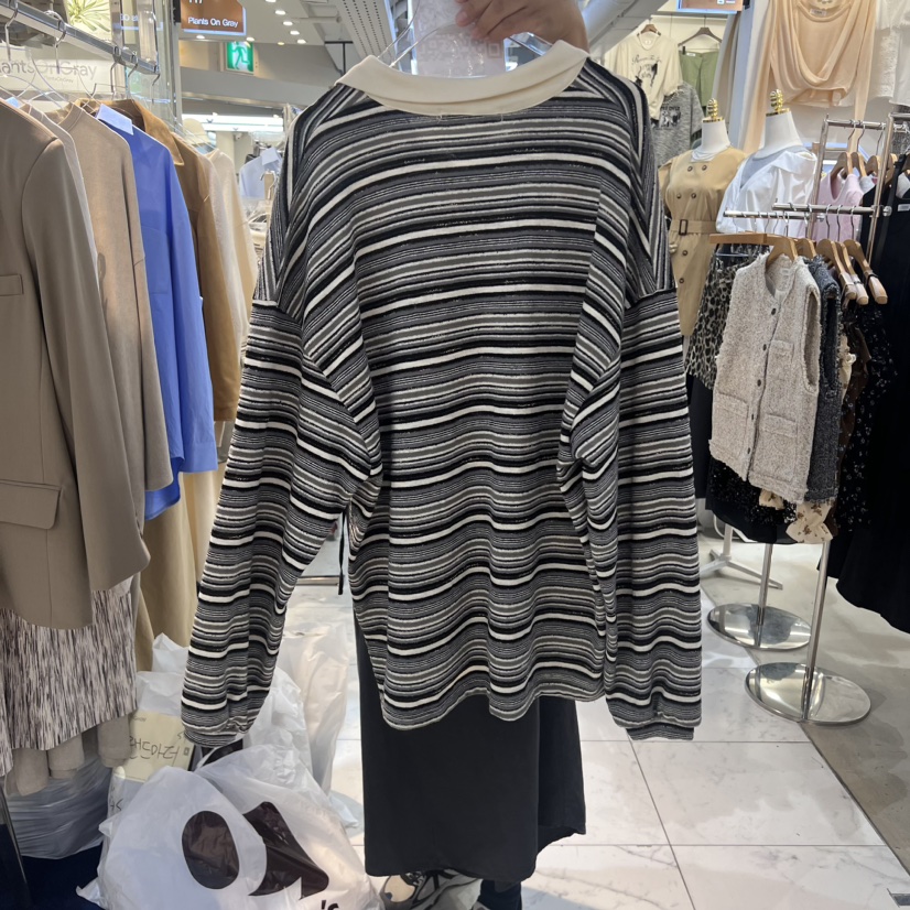 PLANTS ON GRAY韓國直郵東大門實拍女裝新品人氣真品長袖T恤PLANTS ON GRAY長袖T恤