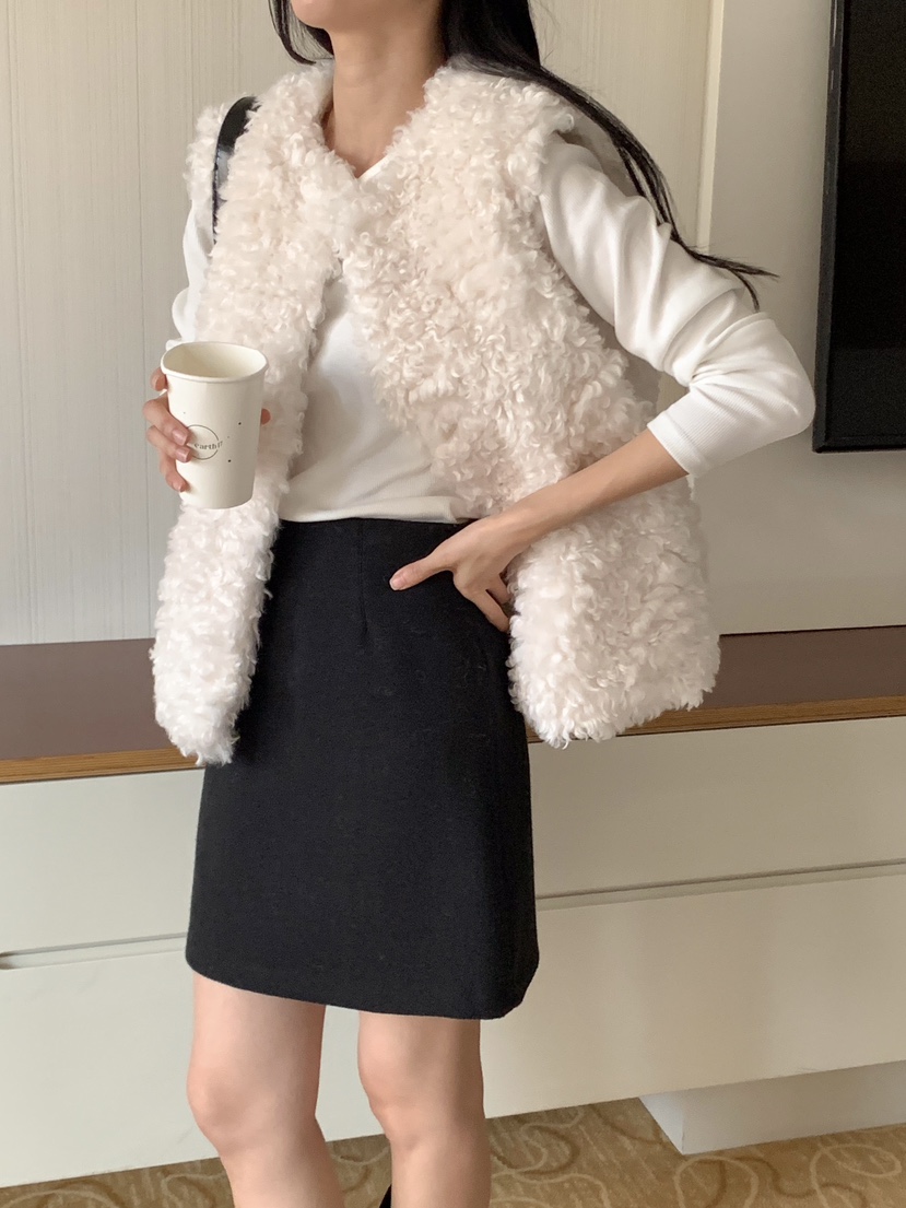 FRILL-T韓國直郵東大門實拍女裝新品24秋冬人氣休閑馬甲FRILL-T馬甲