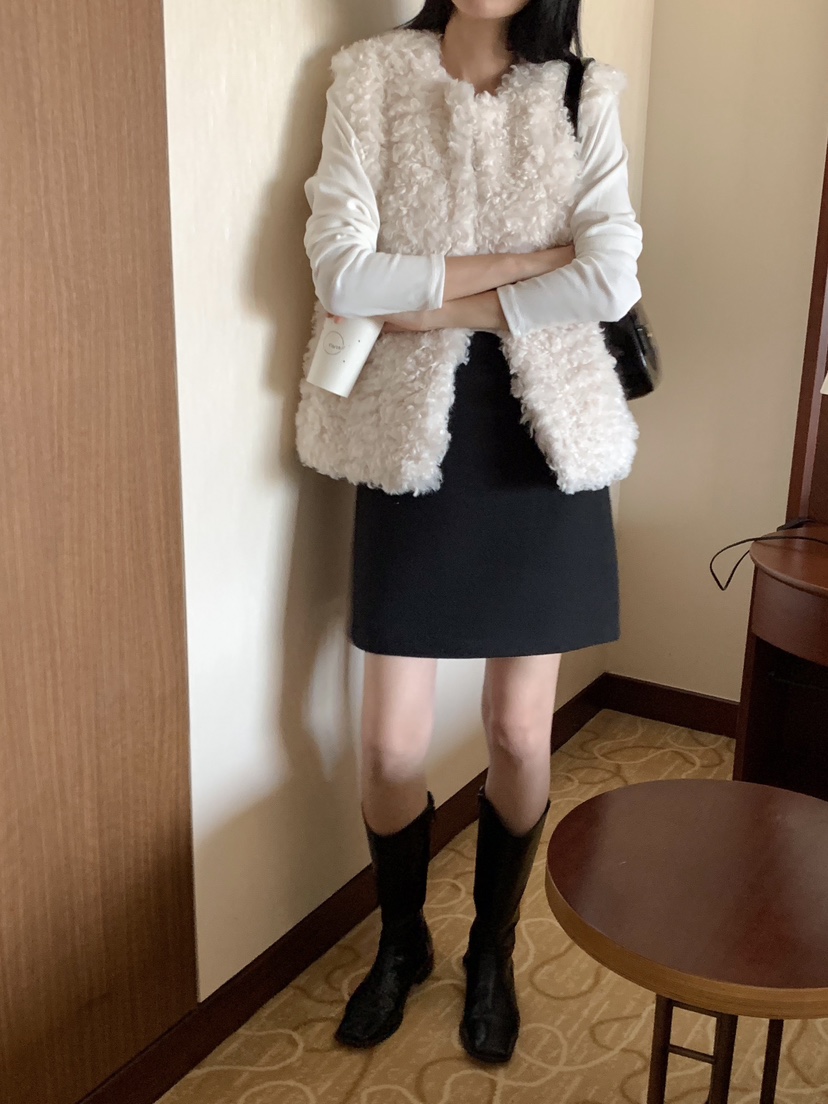 FRILL-T韓國直郵東大門實拍女裝新品24秋冬人氣休閑馬甲FRILL-T馬甲